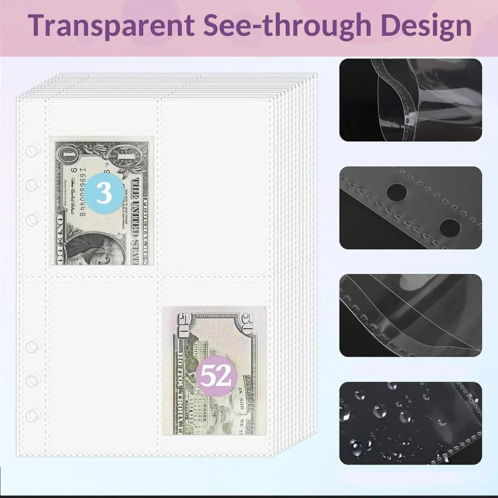 100 Envelope Money Savings Challenge Binder $5,500 (Black)